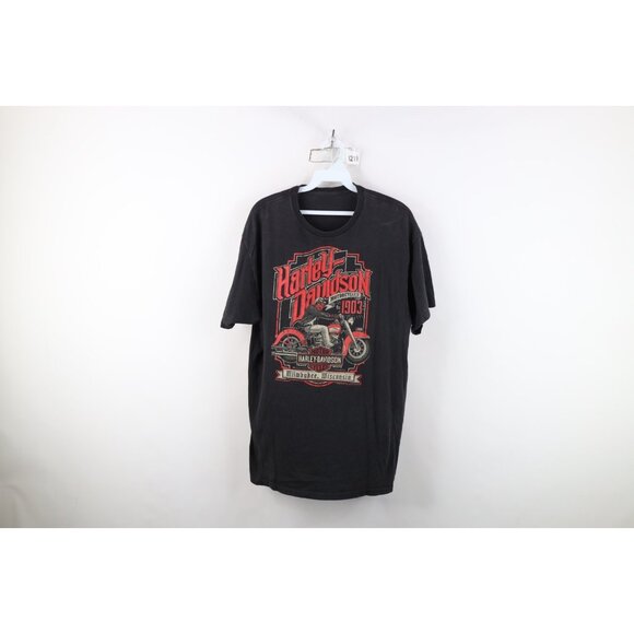 Vintage Y2K Harley Davidson Mens Medium Faded Satan Devil Motorcycle T-Shirt - Picture 1 of 14
